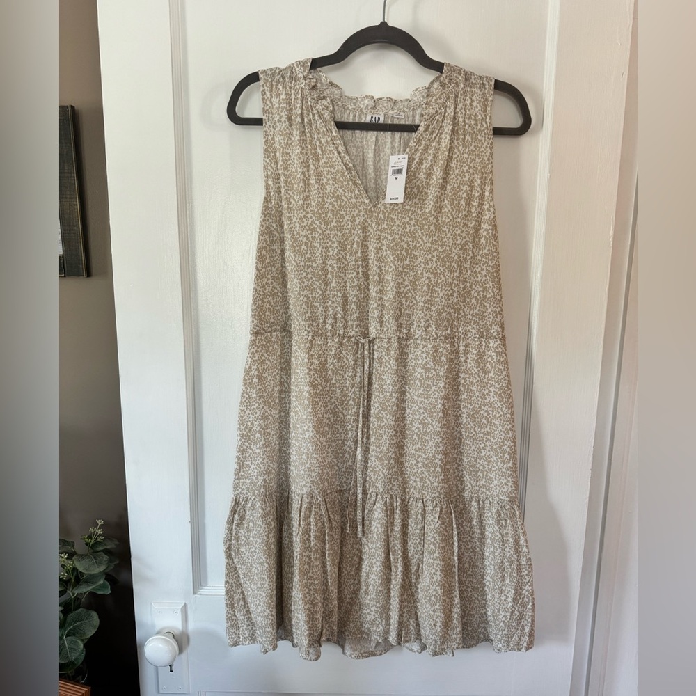 Gap Factory White Sleeveless Splitneck Mini Dress